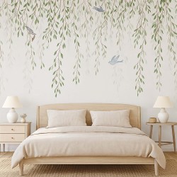 fotobehang-hangende-takken-en-vogels-slaapkamer