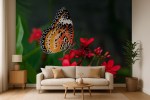 fotobehang-vlinder-op-bloem-woonkamer