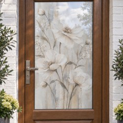 voordeur-bedrukt-sfeerbeelden/bedrukte-raamfolie-voordeur-witte-bloemen-op-beige-schilderachtige-achtergrond