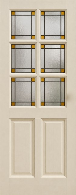 XL deursticker klassieke creme voordeur met glas in lood C04 op maat