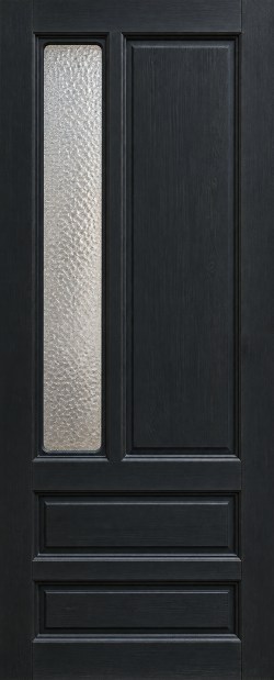 XL deursticker klassieke zwarte voordeur met smalle ruit C08 op maat