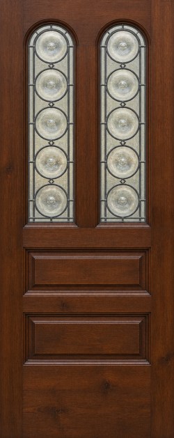 klassieke houten voordeur met ronde siermotieven C15 als XL deursticker zonder witte buitenrand