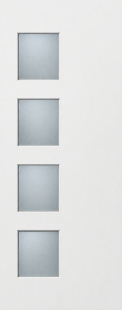 moderne witte voordeur met vier raampjes M02 als XL deursticker zonder witte buitenrand