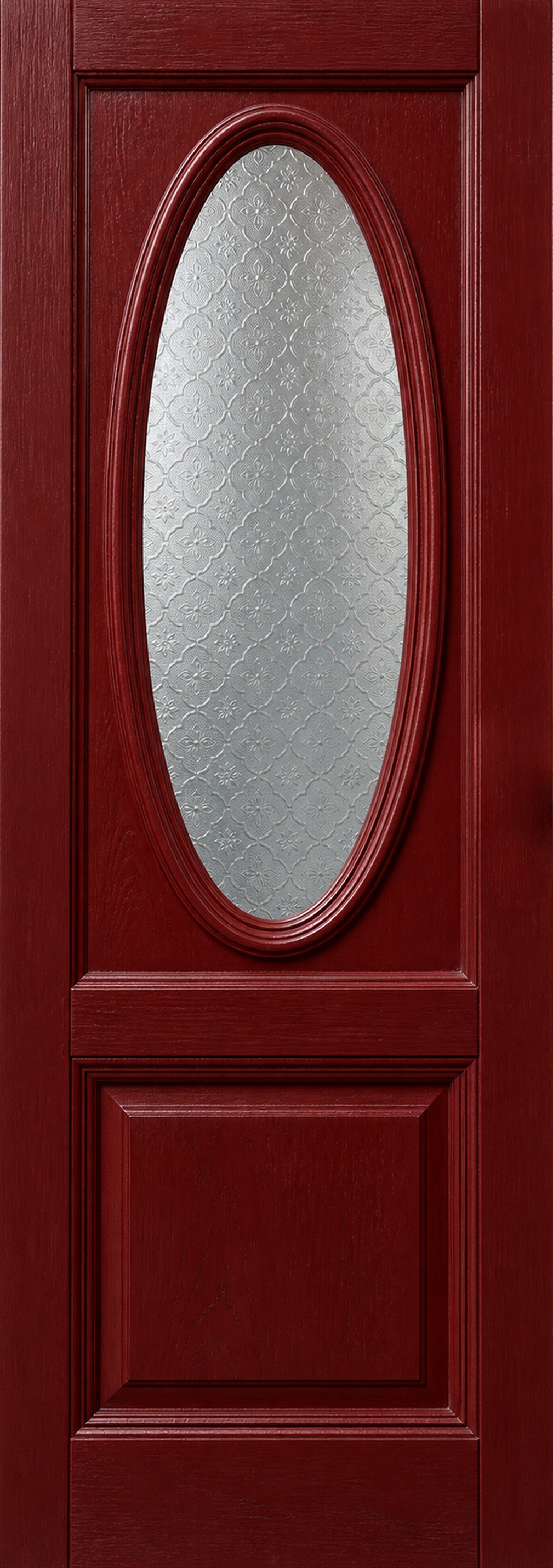 XL deursticker klassieke rode voordeur met ovaal glas C03 op maat