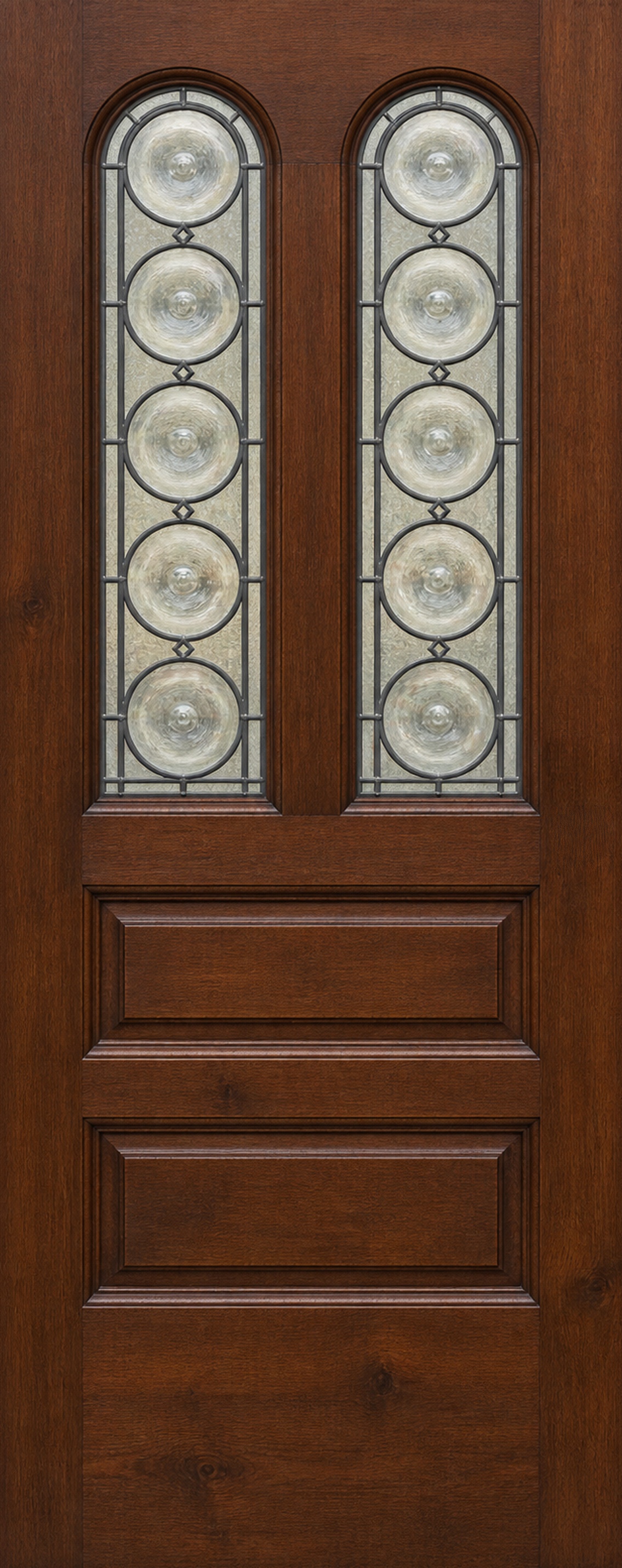 klassieke houten voordeur met ronde siermotieven C15 als XL deursticker zonder witte buitenrand