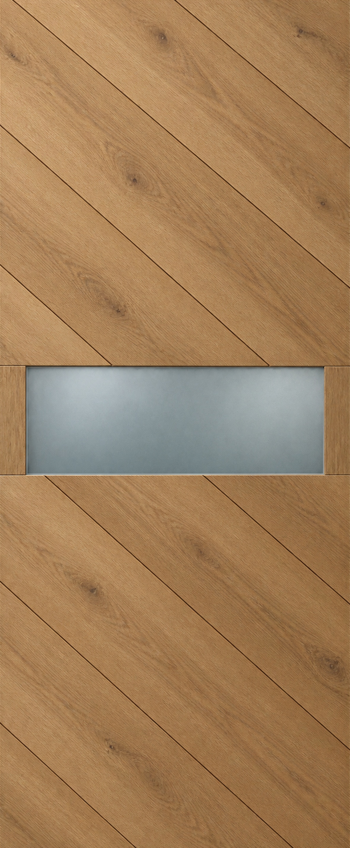 moderne eiken voordeur met diagonale planken M29 als XL deursticker zonder witte buitenrand